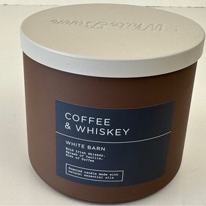 COFFEE & WHISKEY White Barn 3 Wick Candle Vanilla Coffee Bath & Body Works